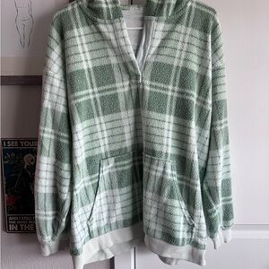 Aerie Oversized Super Soft Plaid Hoodie XS / Can fit large!